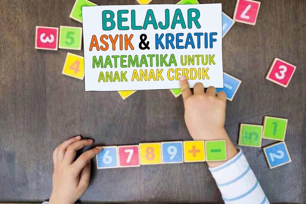 Kartu angka berwarna di meja kayu